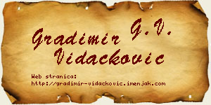 Gradimir Vidačković vizit kartica